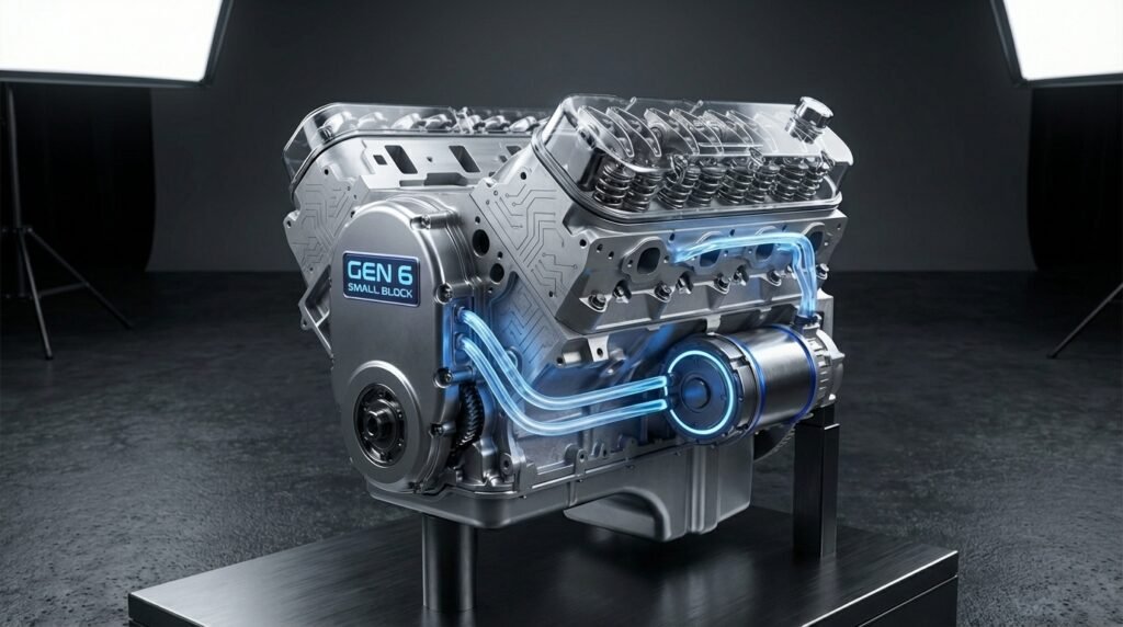 Gen 6 Small Block Hybrid V8 Engine Cutaway